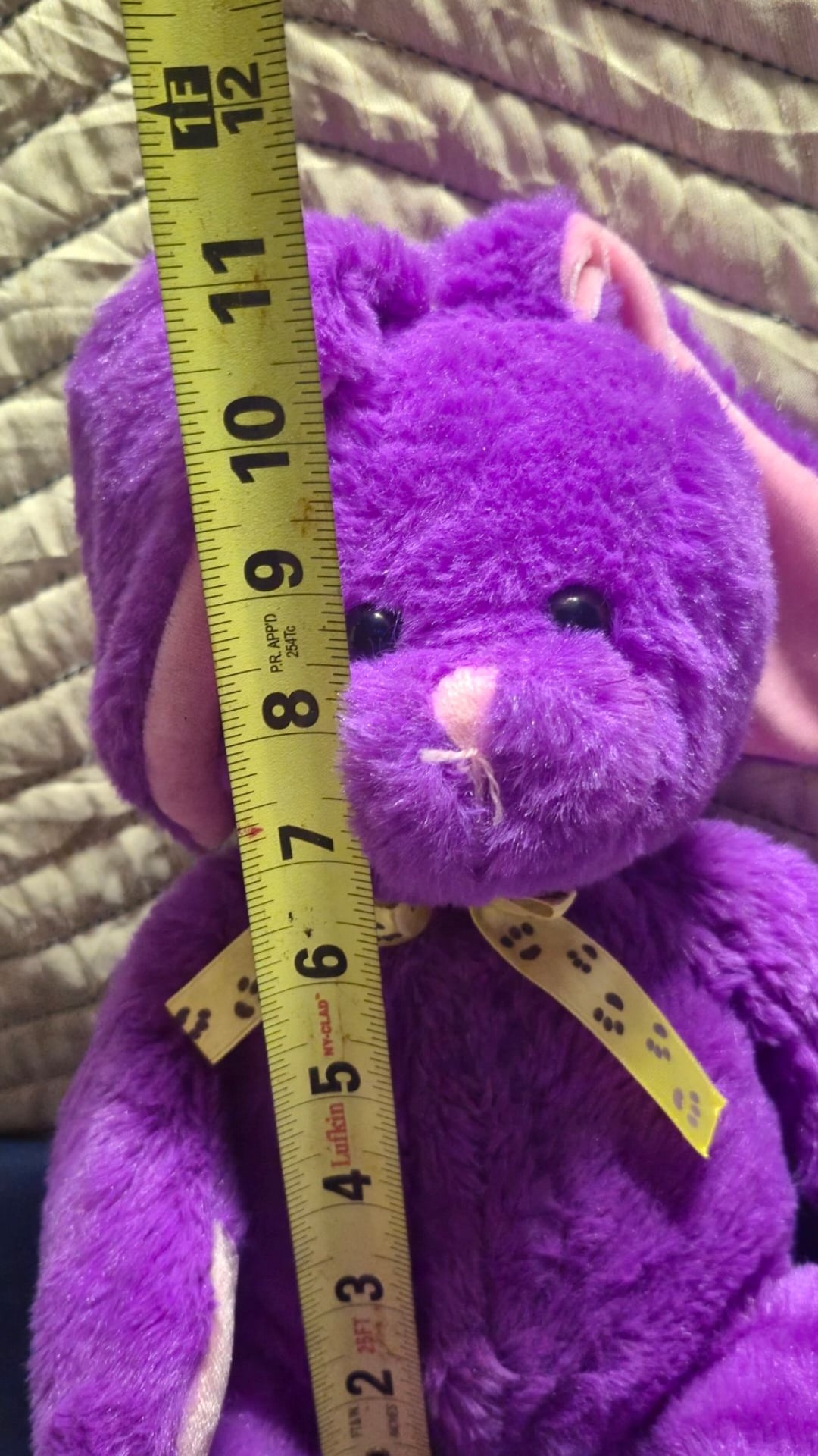 Toy LTD Purple Bunny Rabbit Plush Stuffed Animal with Pink Accents 4