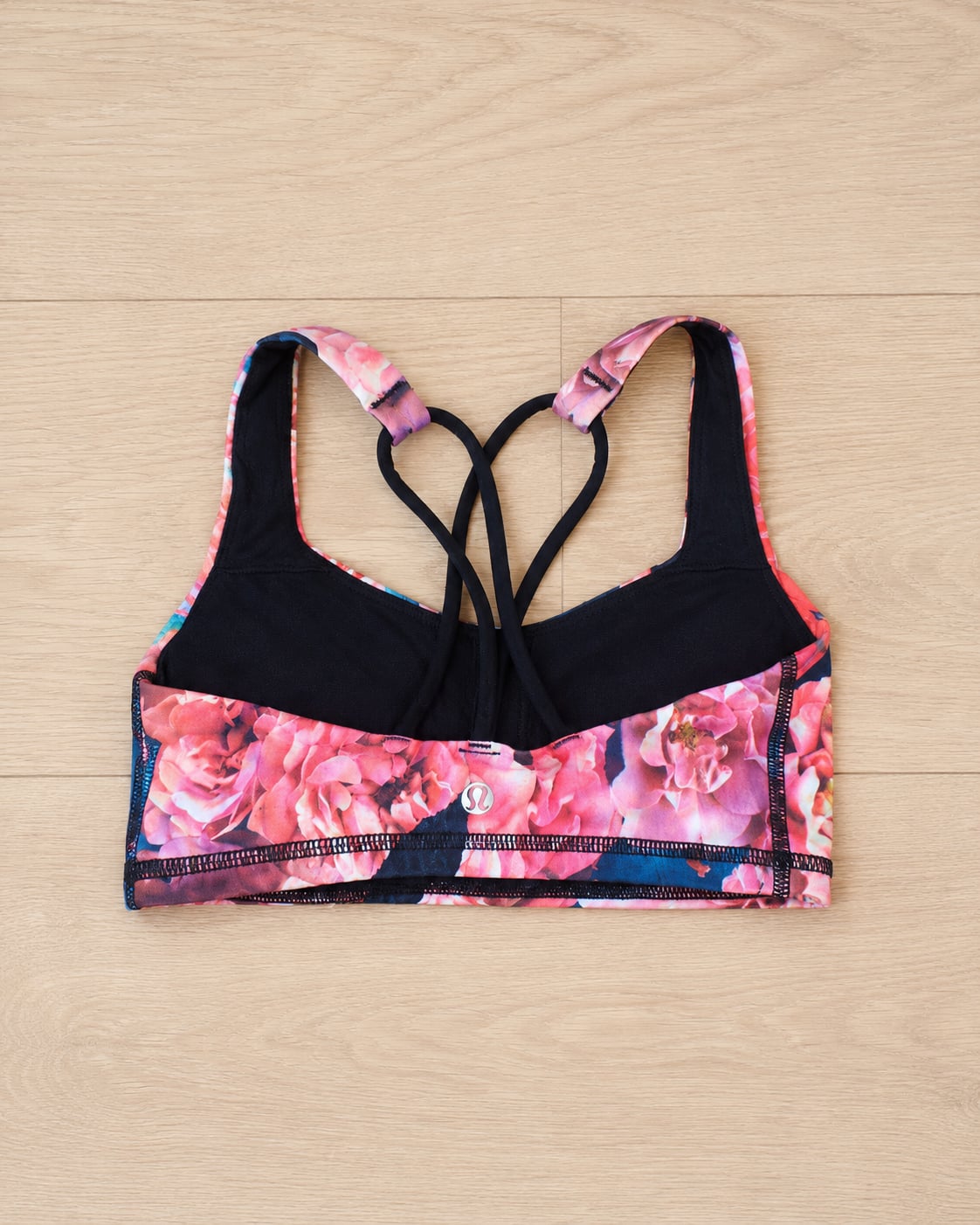 Lululemon Women's Floral Print Criss-Cross Strappy Sports Bra 2