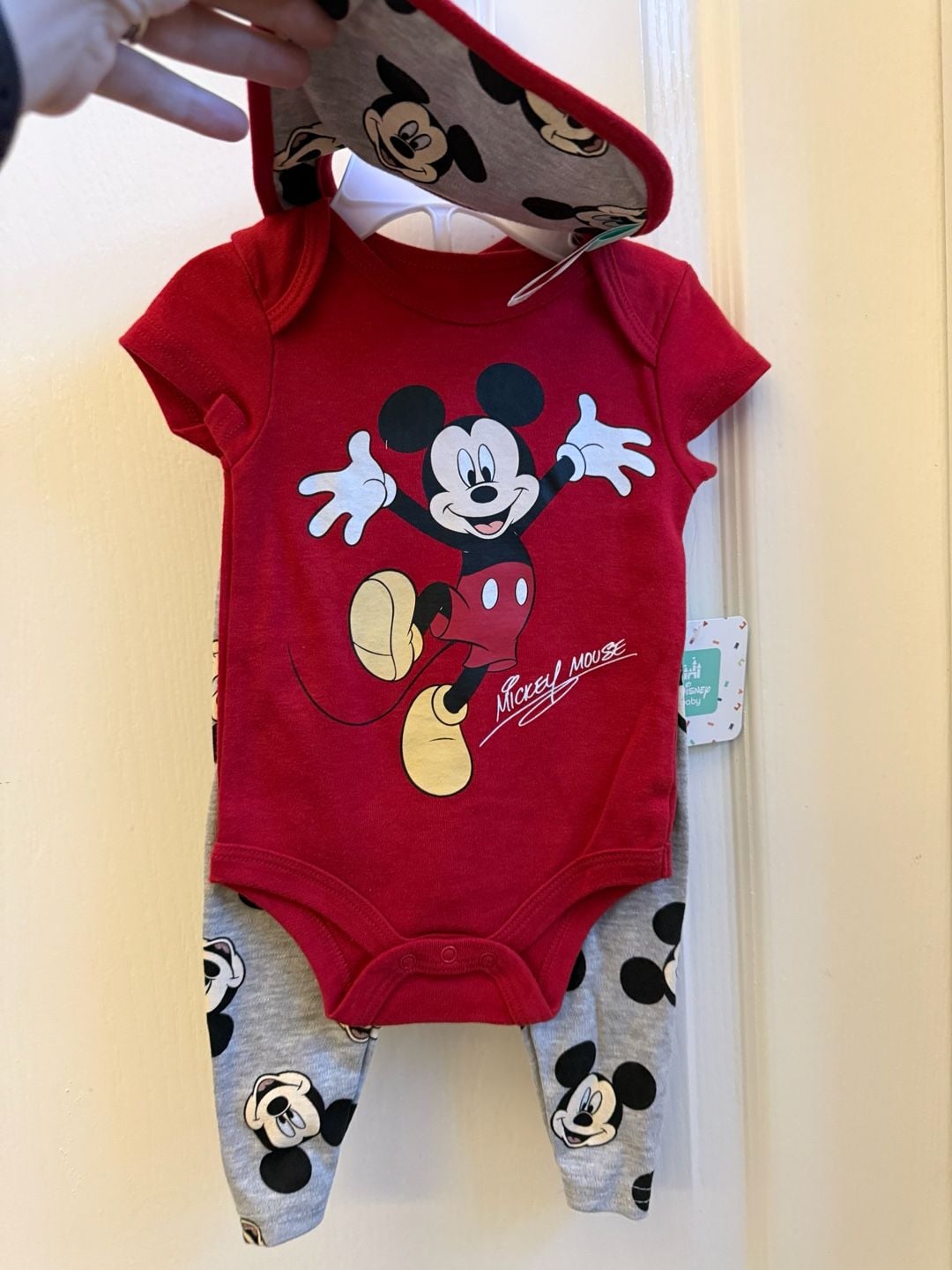 Disney Baby Mickey Mouse 3-Piece Set: Bodysuit, Pants, and Bib 2