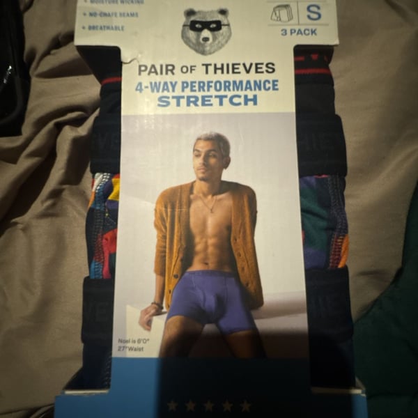 Pair of Thieves 3-Pack Men's 4-Way Performance Stretch Boxer Briefs Size Small