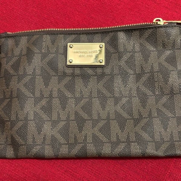 Michael Kors Signature MK Monogram Logo Flat Clutch Wristlet