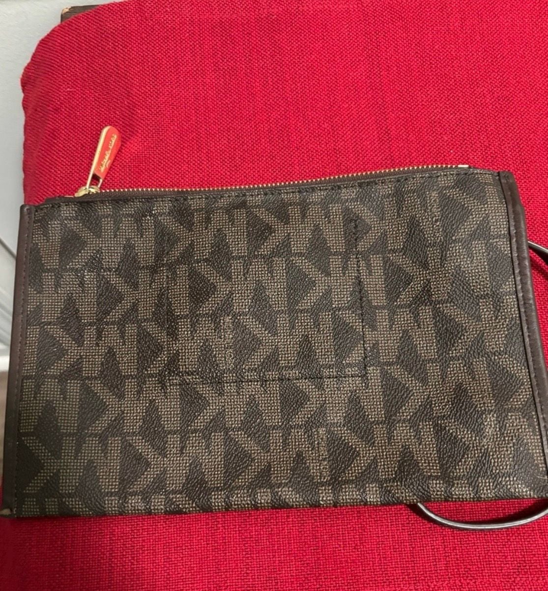 Michael Kors Signature MK Monogram Logo Flat Clutch Wristlet 4