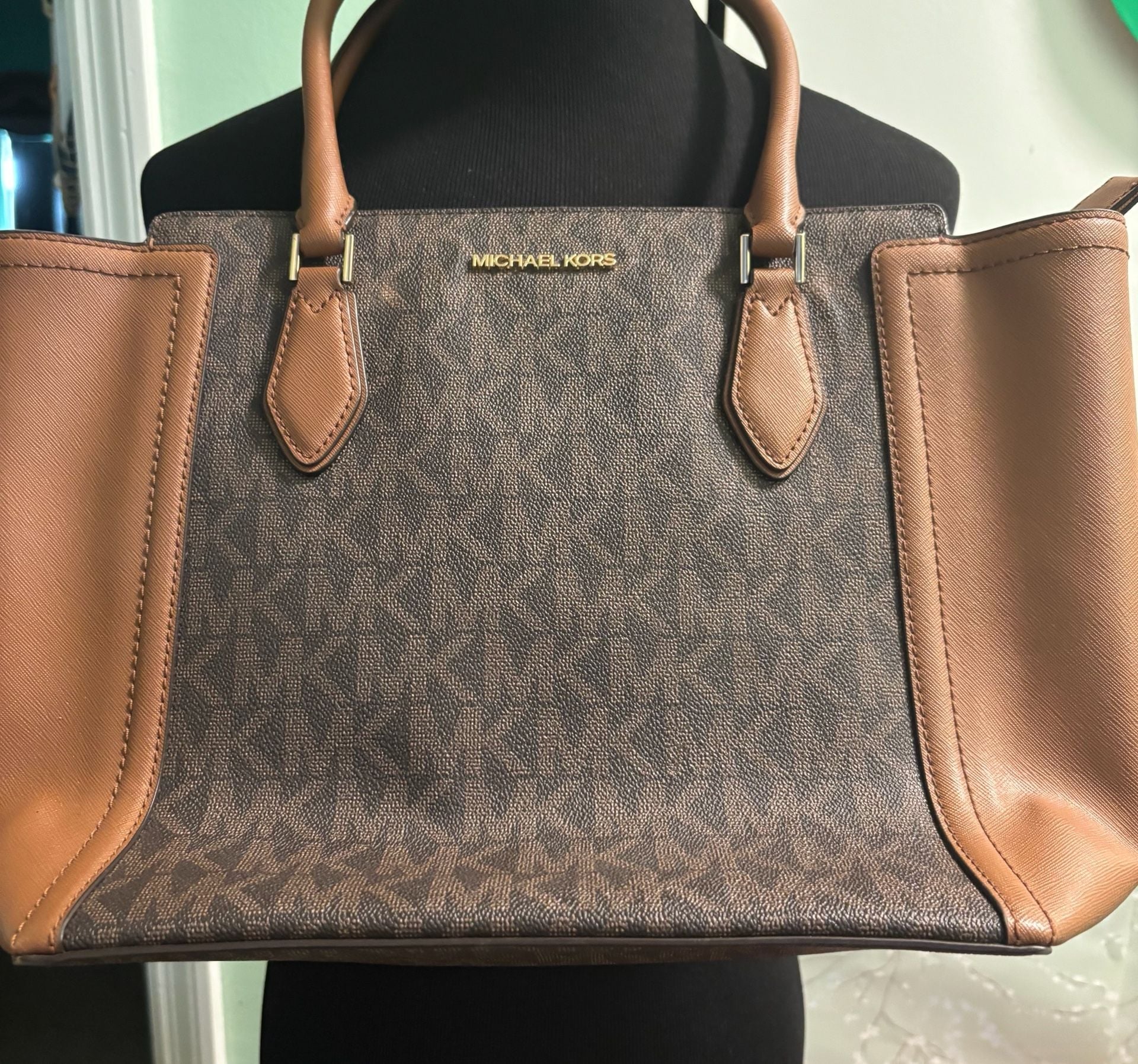 Michael Kors Sheila Medium Logo Brown Satchel Bag 6
