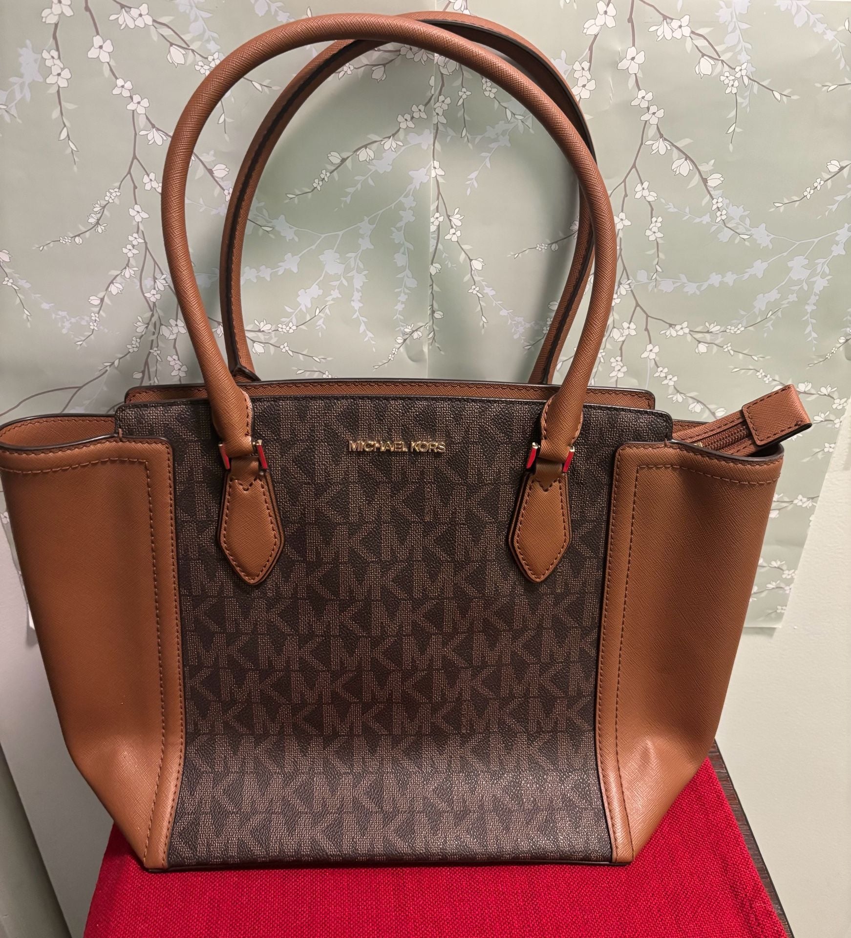 Michael Kors Sheila Medium Logo Brown Satchel Bag 7