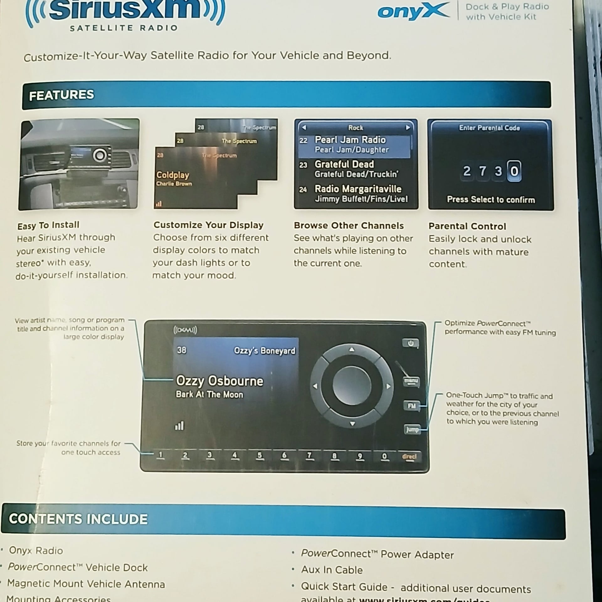 SiriusXM Onyx XDNX1V1 Dock & Play Satellite Radio with Vehicle Kit 2