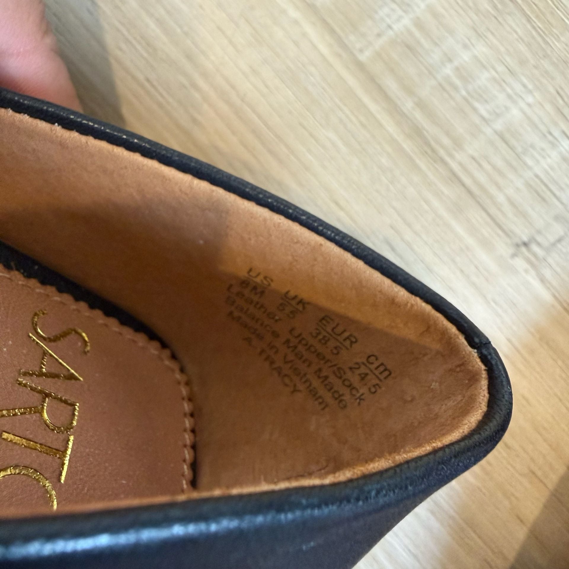 Sarto by Franco Sarto Tracy Square Toe D'Orsay Flats in Black Leather 3