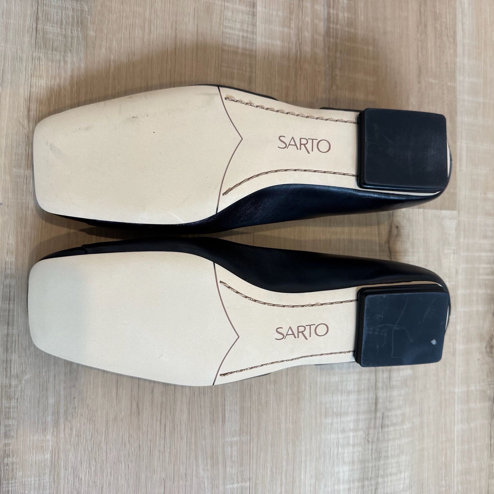 Sarto by Franco Sarto Tracy Square Toe D'Orsay Flats in Black Leather 4