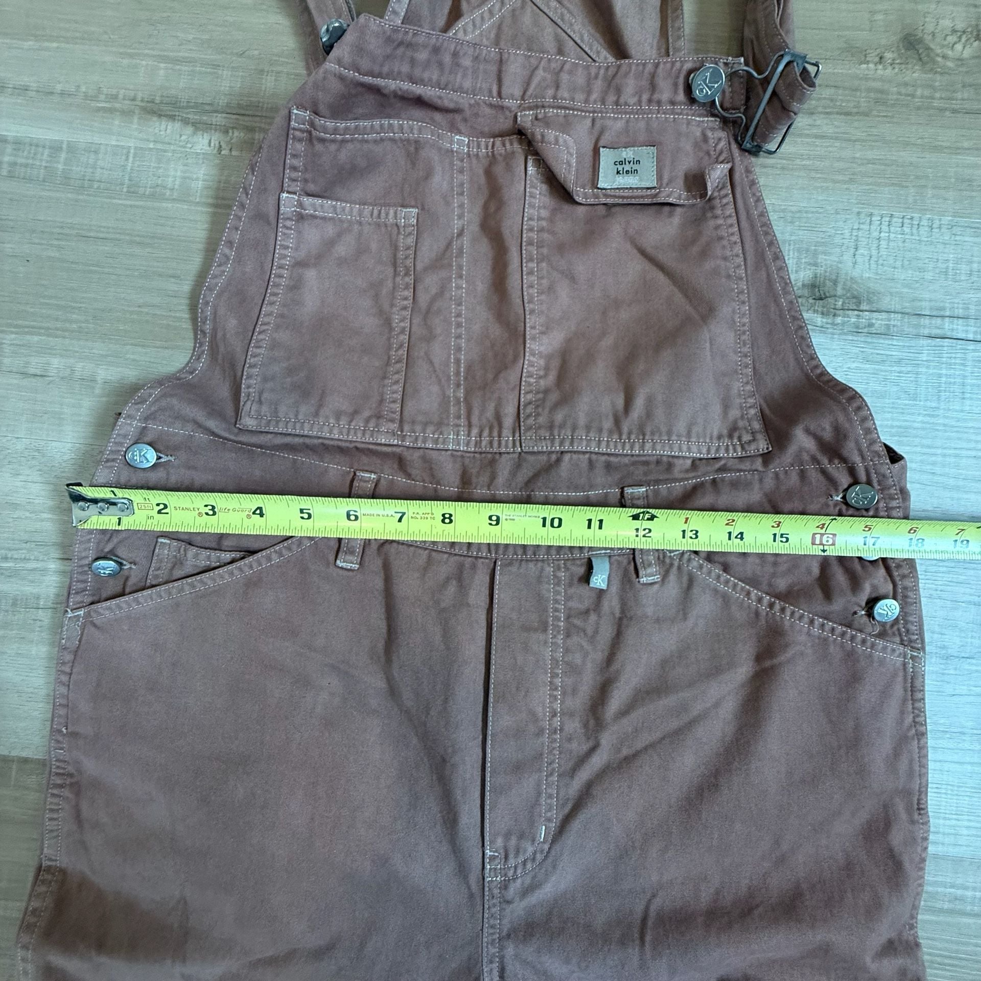 Vintage 90s Calvin Klein Jeans Wide Leg Utility Overalls in Mauve Brown 9