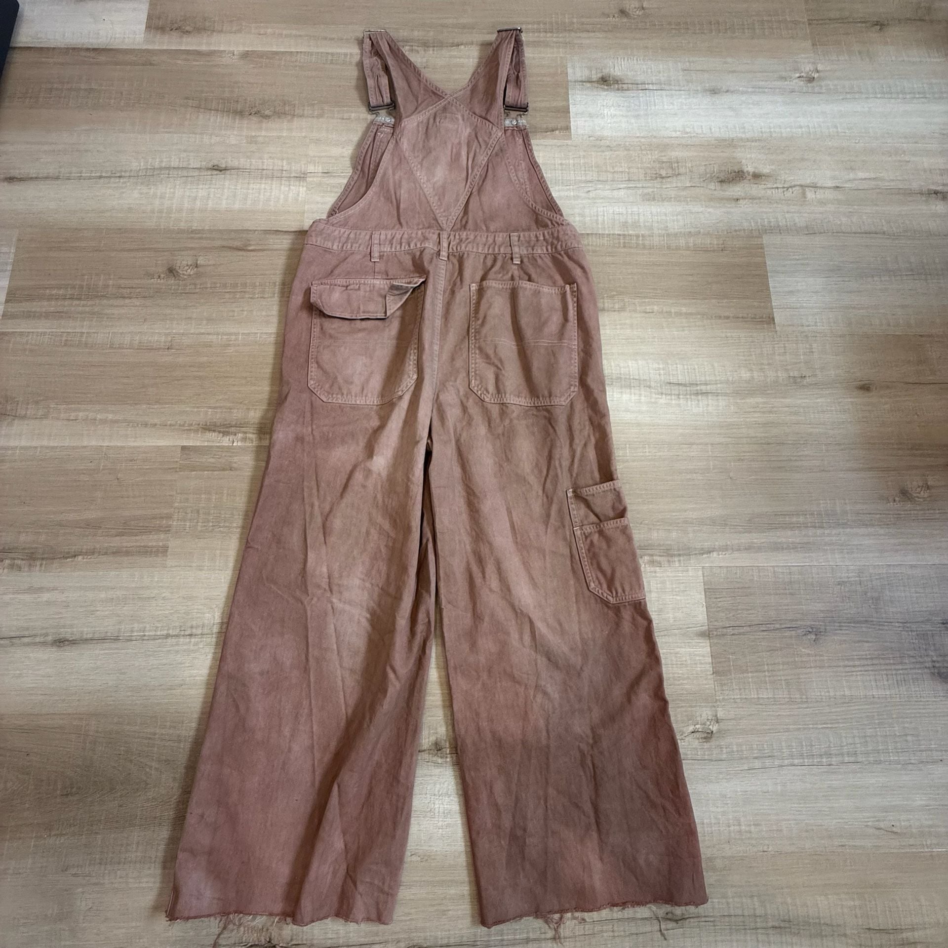 Vintage 90s Calvin Klein Jeans Wide Leg Utility Overalls in Mauve Brown 5
