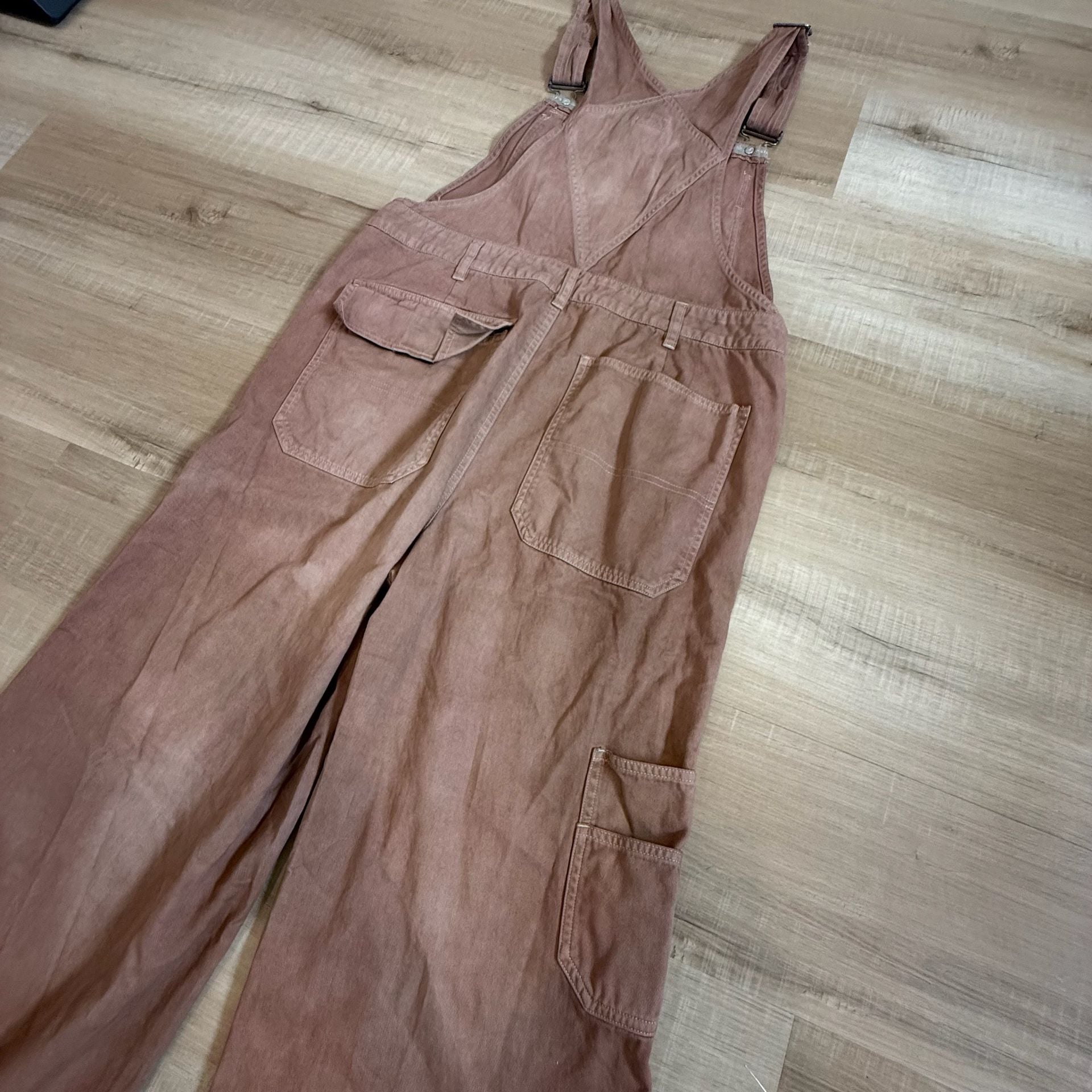 Vintage 90s Calvin Klein Jeans Wide Leg Utility Overalls in Mauve Brown 6