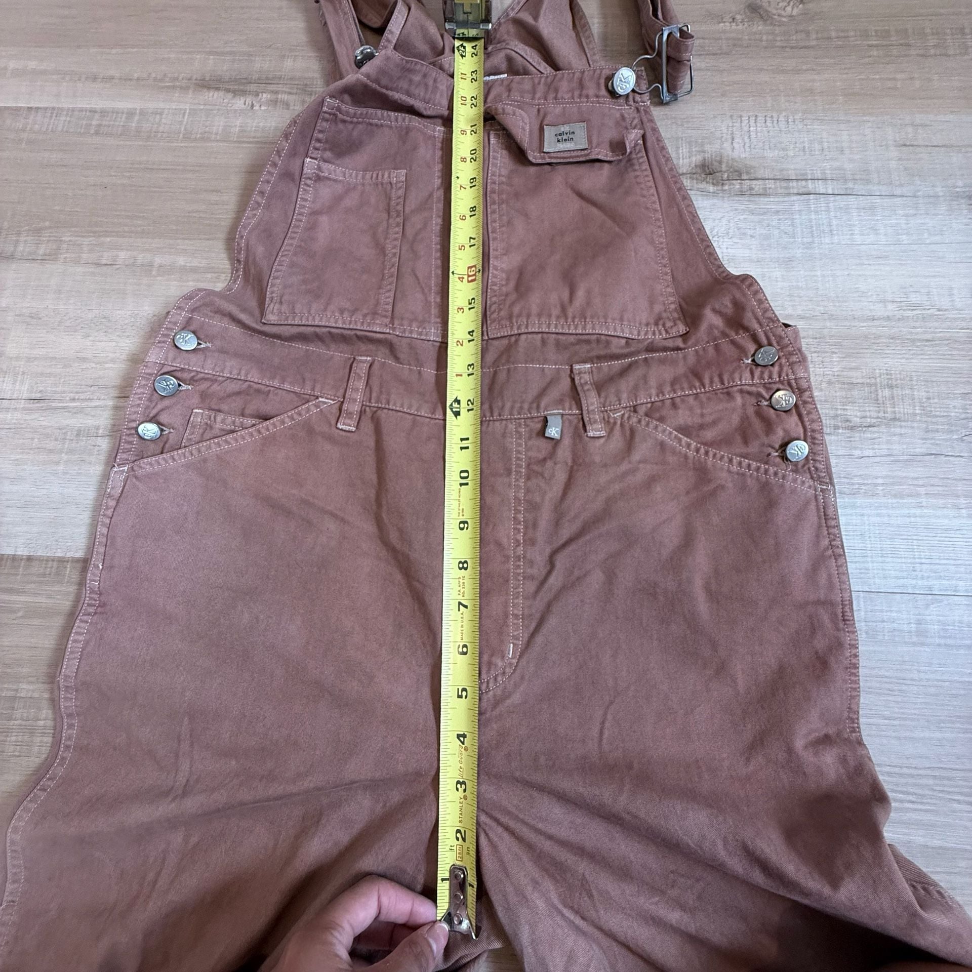 Vintage 90s Calvin Klein Jeans Wide Leg Utility Overalls in Mauve Brown 10