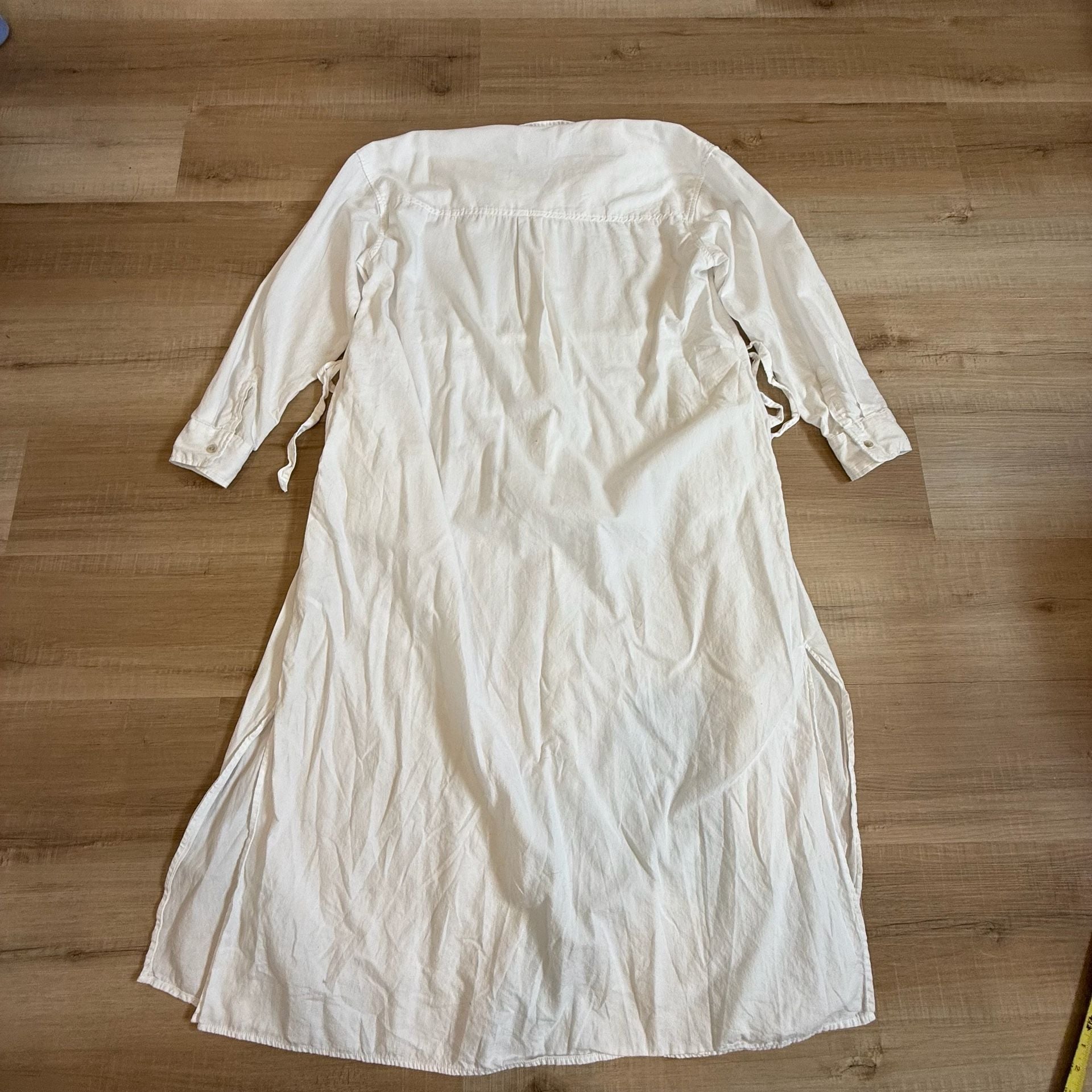 Universal Thread Long Sleeve Cinch Waist Maxi Shirtdress in White 10