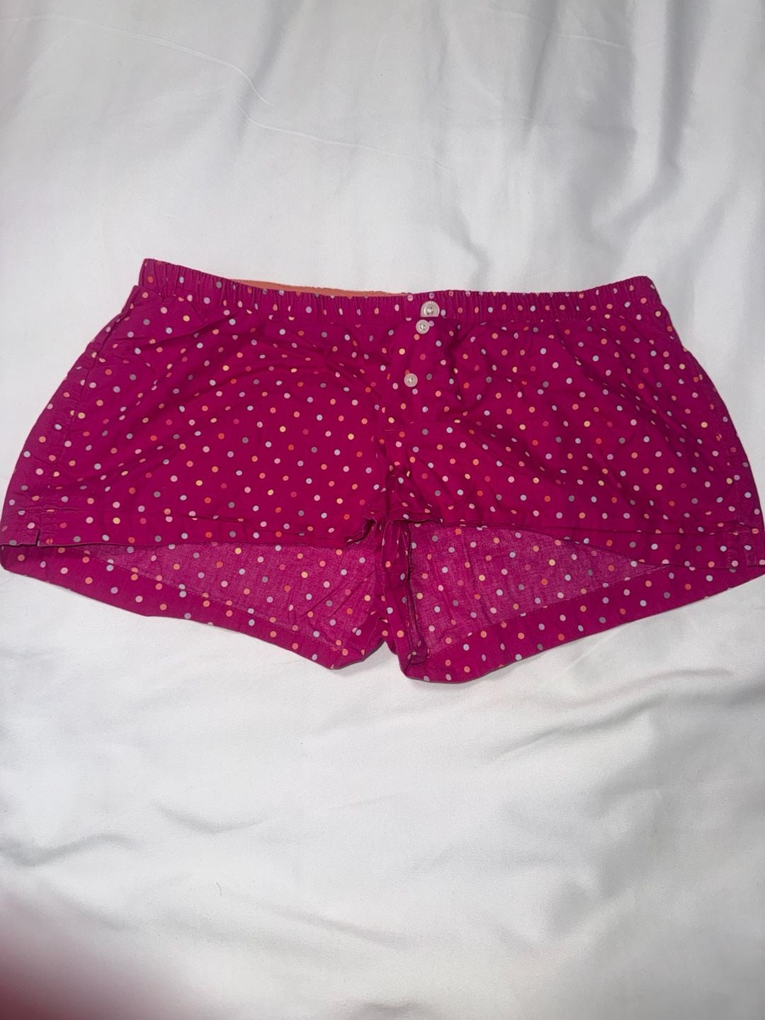 Xhilaration Women's Pink Polka Dot Cotton Sleep Boxer Shorts 1