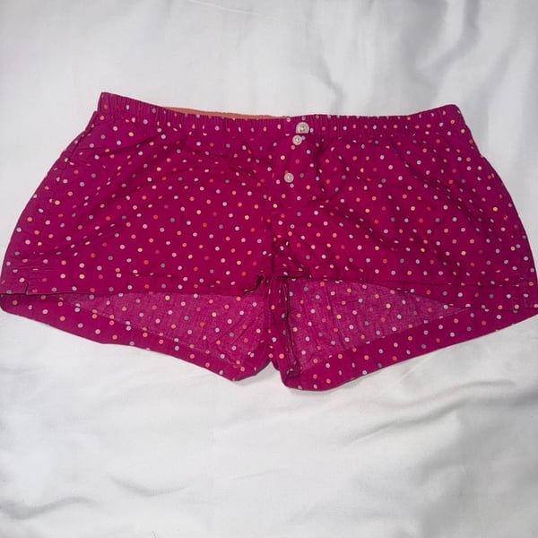 Xhilaration Women's Pink Polka Dot Cotton Sleep Boxer Shorts