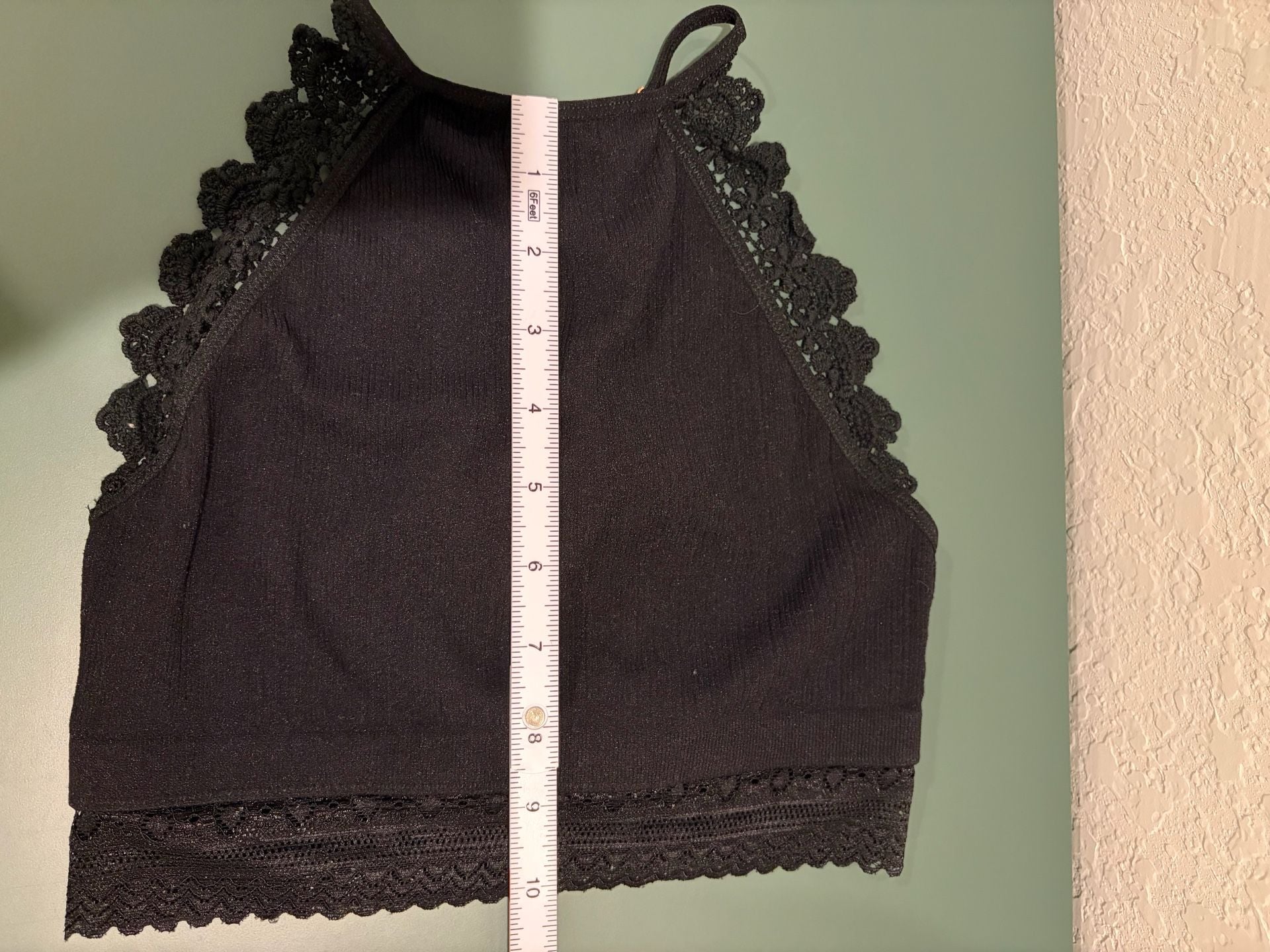 High Neck Crochet Lace Trim Bralette with Strappy Back Detail 7