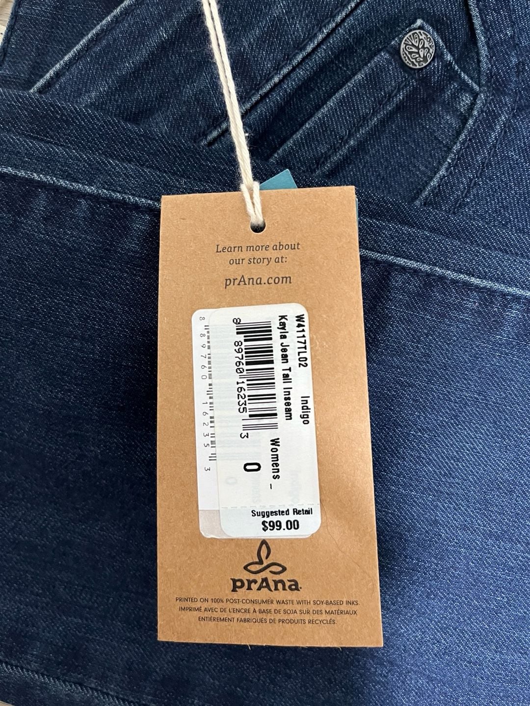 prAna Women's Kayla Indigo Jeans, Dark Wash, Size 0/25 Tall 8