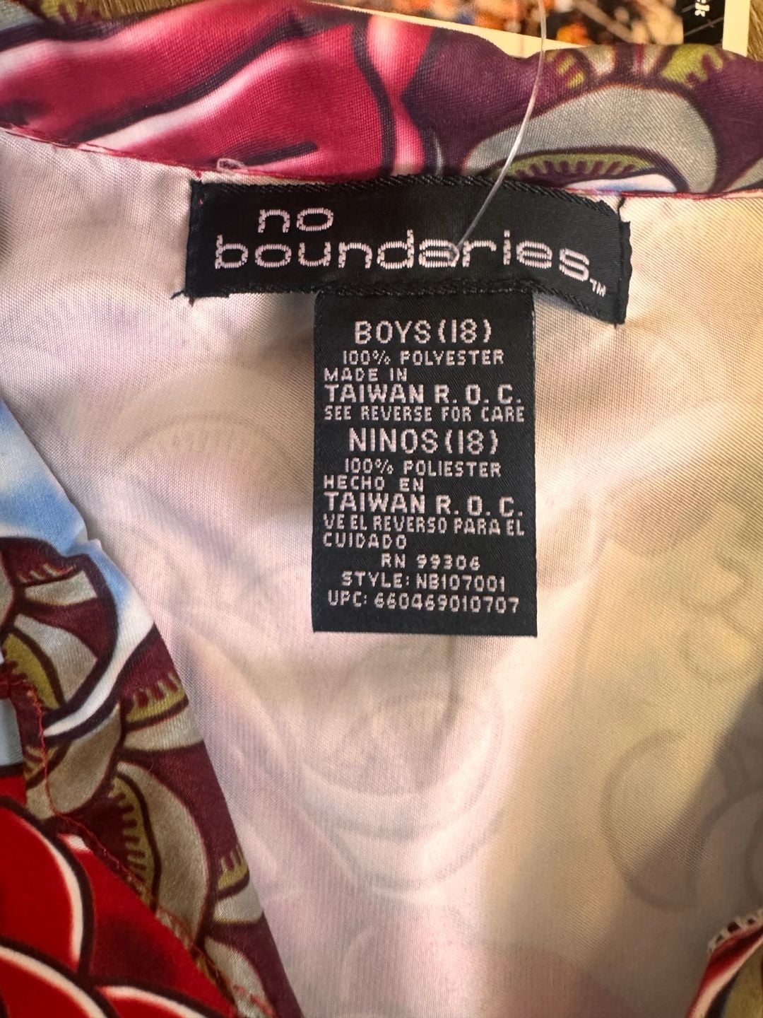 No Boundaries Boys Size 18 Vintage Koi Fish Graphic Button-Down Shirt Style NB107001 4