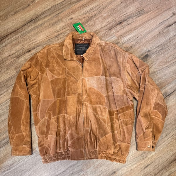 Giovanni Navarre Italian Stone Design Genuine Suede Leather Patchwork Jacket