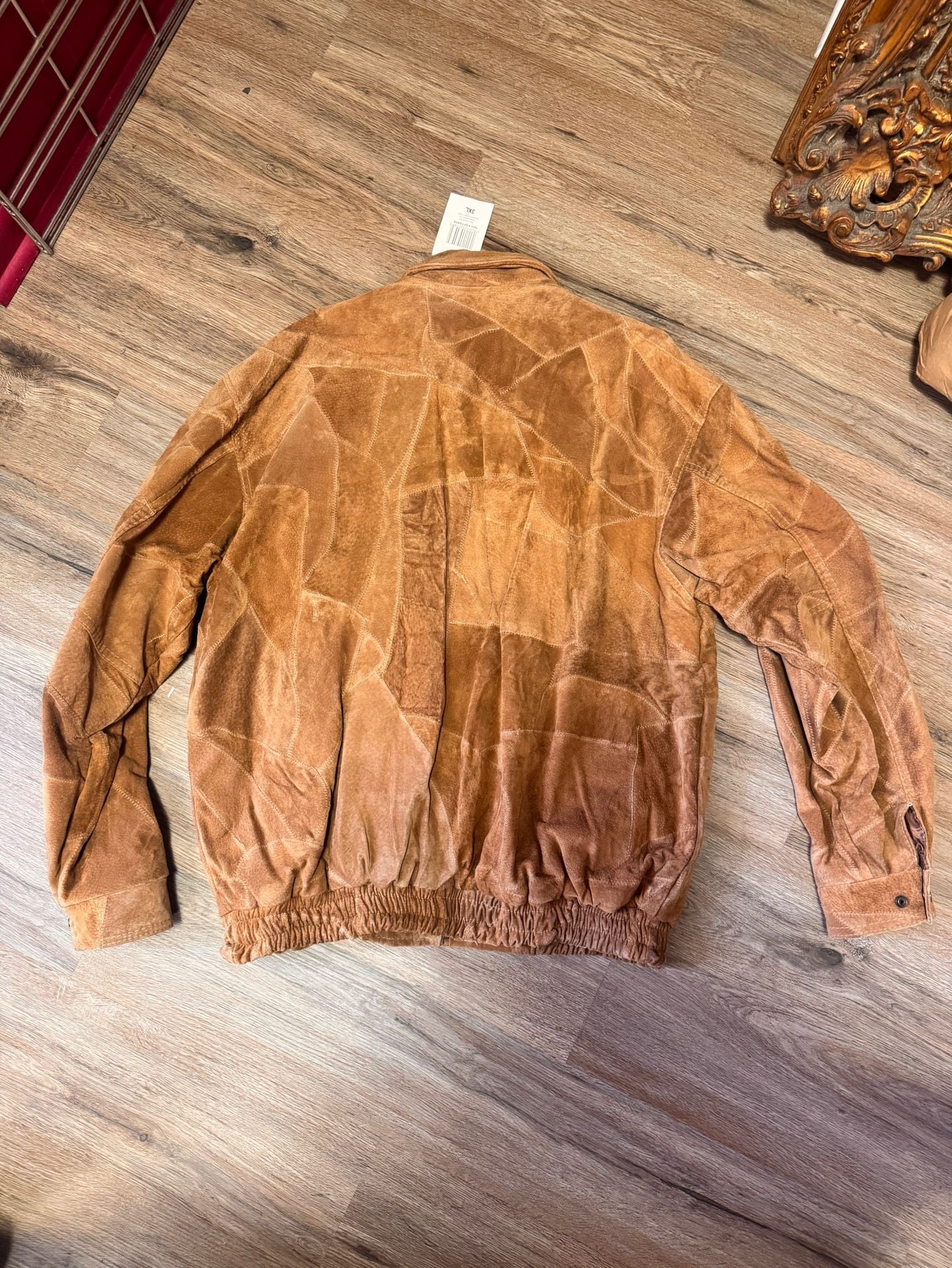 Giovanni Navarre Italian Stone Design Genuine Suede Leather Patchwork Jacket 7