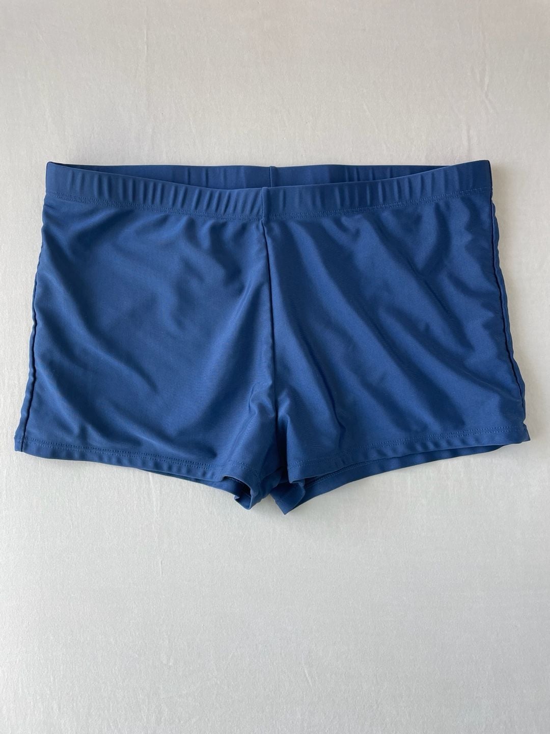 Solid Navy Blue Athletic Swim Shorts Size 14 2