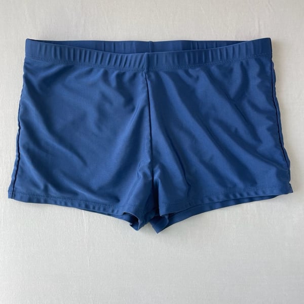 Solid Navy Blue Athletic Swim Shorts Size 14