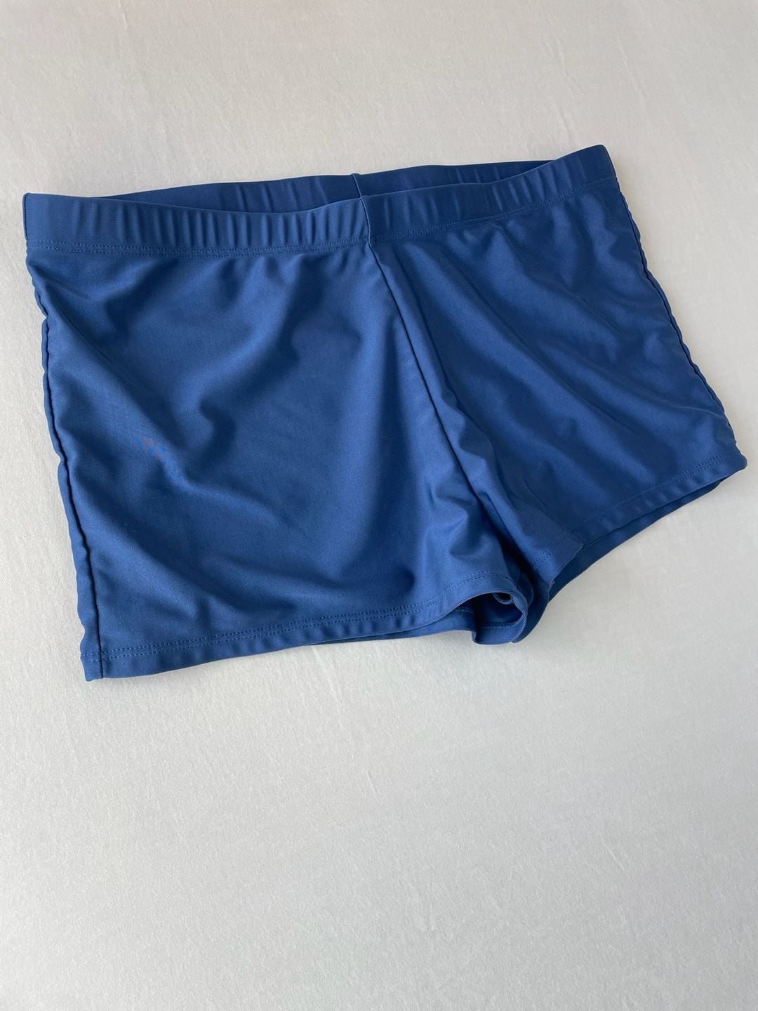 Solid Navy Blue Athletic Swim Shorts Size 14 4