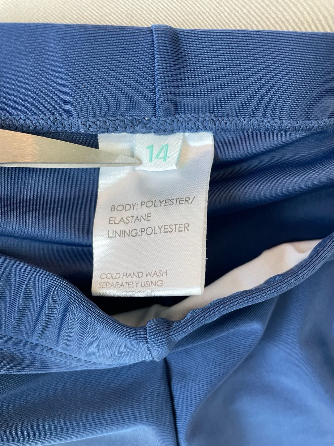 Solid Navy Blue Athletic Swim Shorts Size 14 5