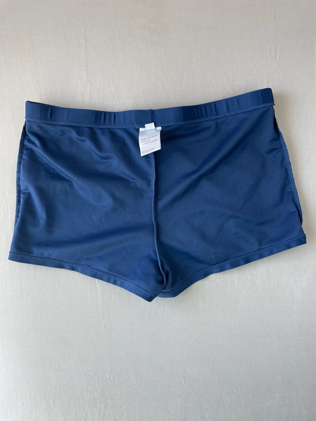 Solid Navy Blue Athletic Swim Shorts Size 14 10