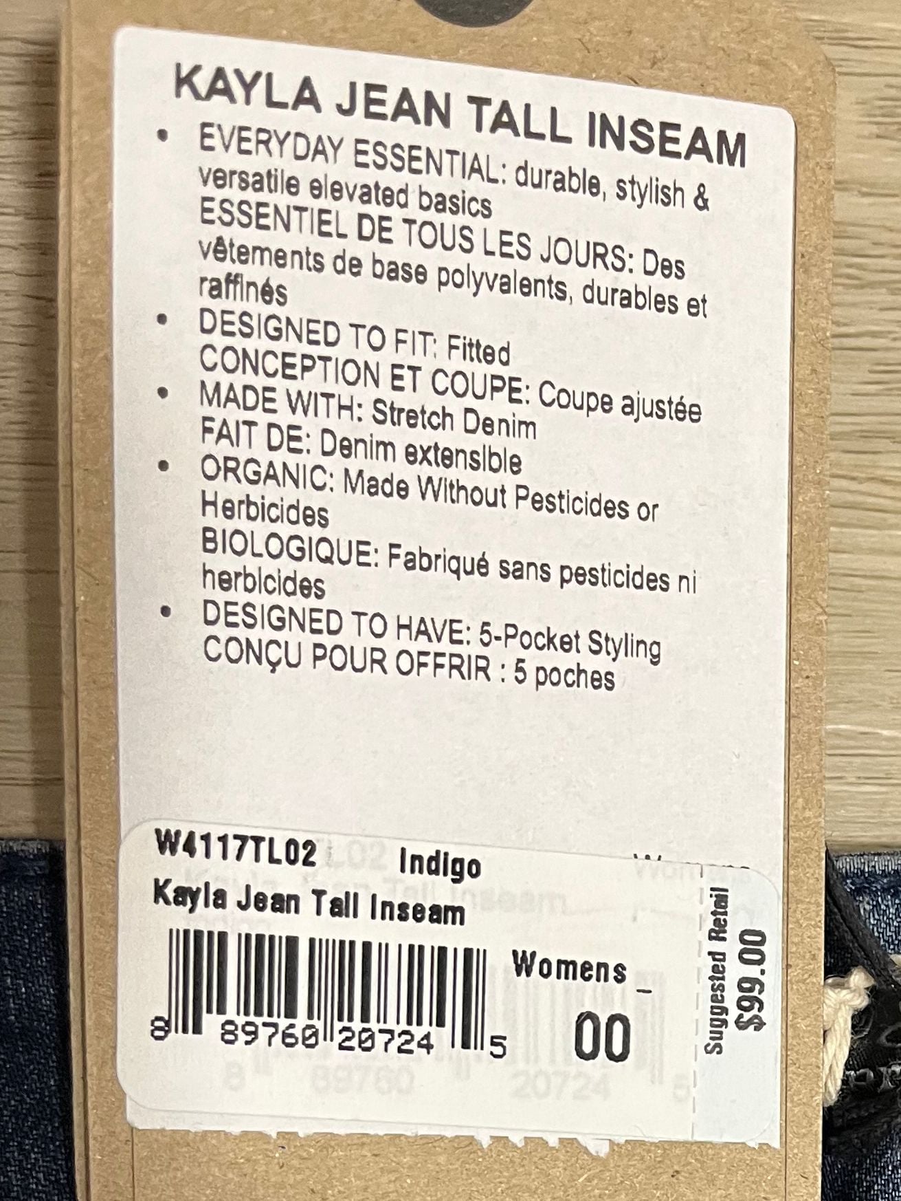 Size 00 PrAna Women's Kayla Denim Skinny Jeans, Tall Inseam 36 8