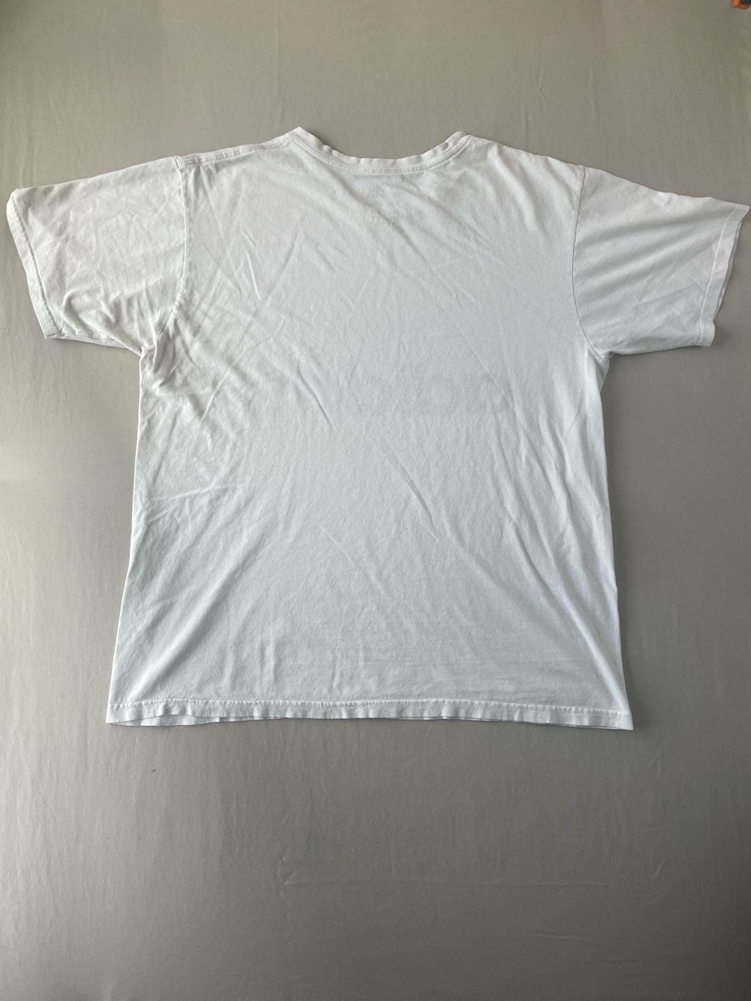 Distressed Vintage-Style Adidas The Go-To Tee Classic Big Logo White T-Shirt 10