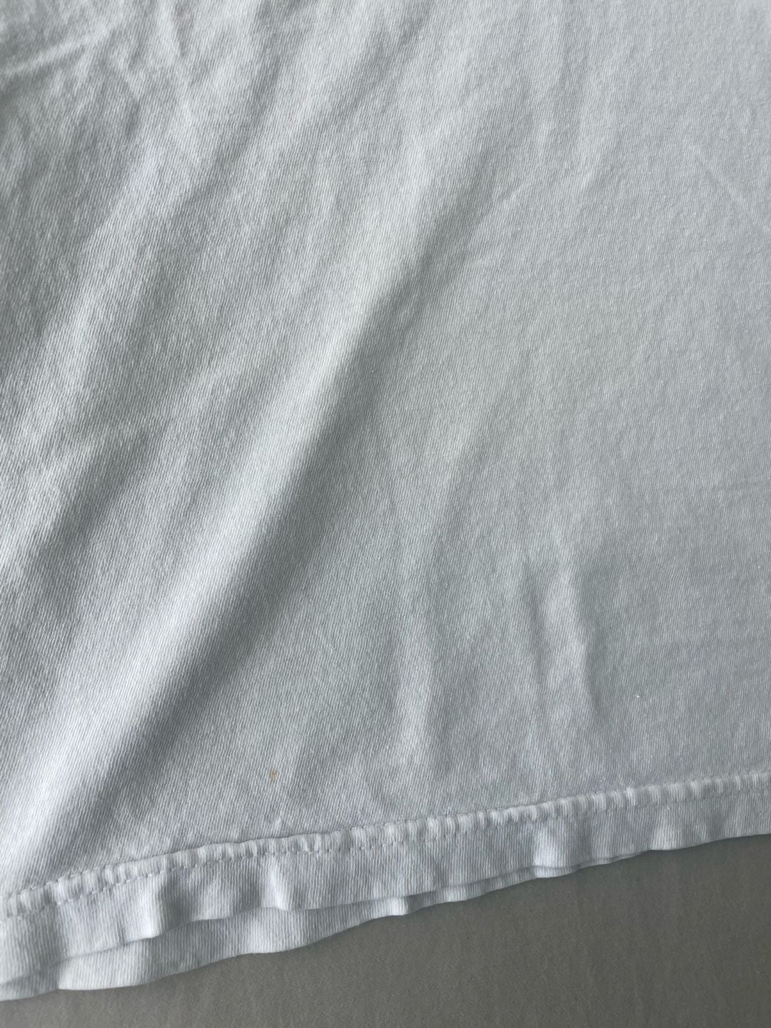 Distressed Vintage-Style Adidas The Go-To Tee Classic Big Logo White T-Shirt 11