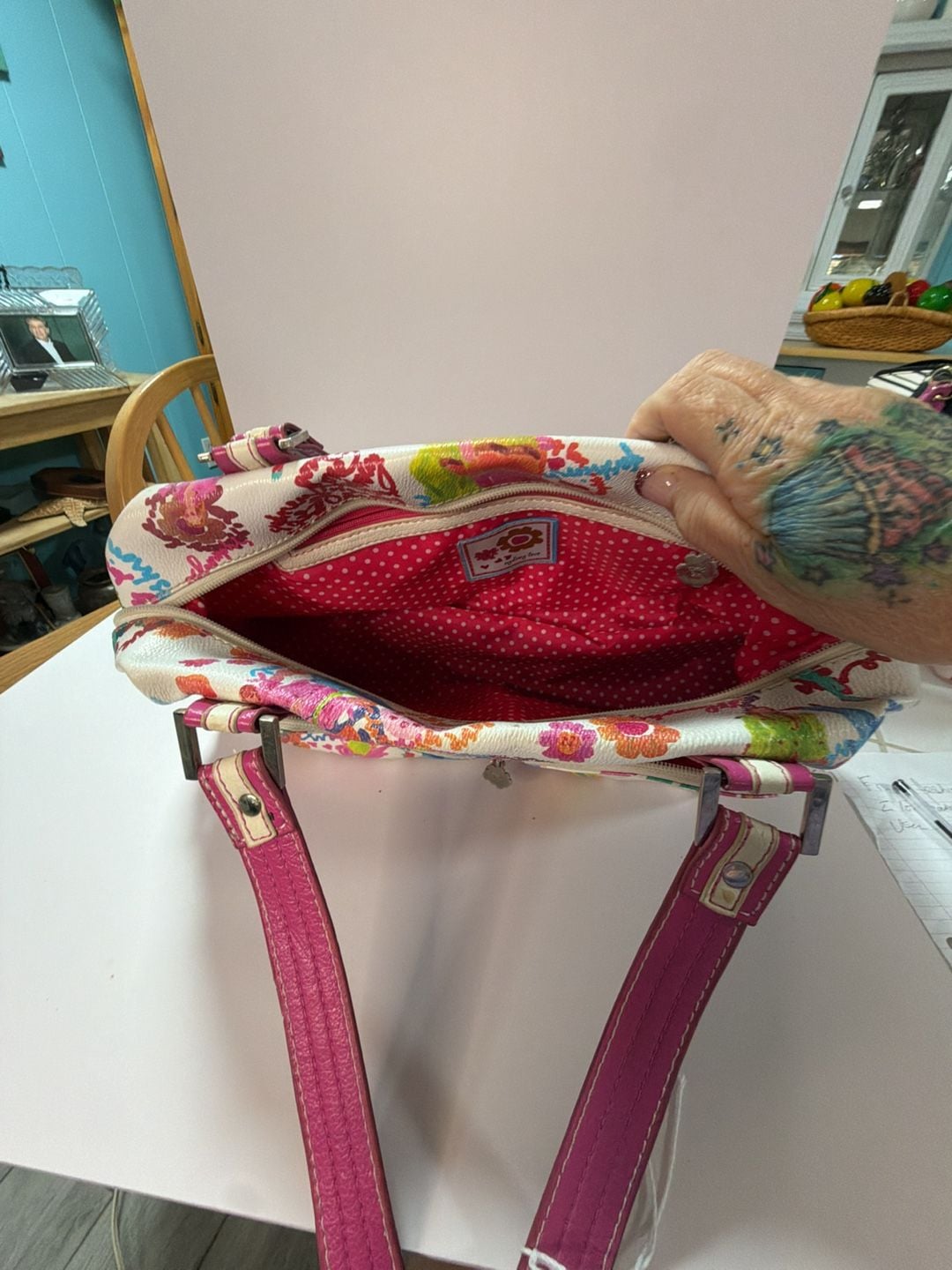 Sydney Love Colorful Floral Graphic Print Satchel Bag 3