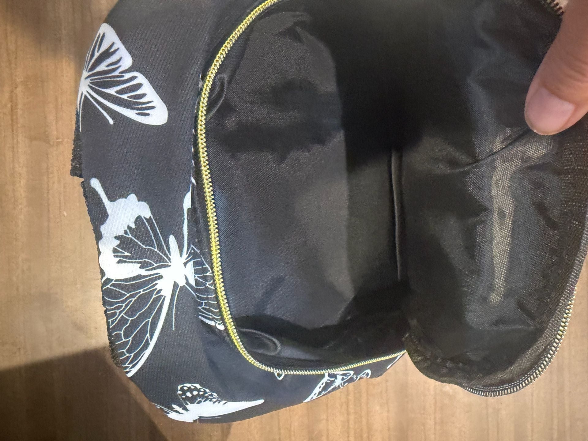 SHEIN Mini Nylon Backpack in Black and White Butterfly Print 3