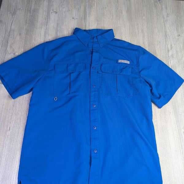 Realtree Fishing Men's Lapis Blue Short Sleeve Performance Fishing Shirt