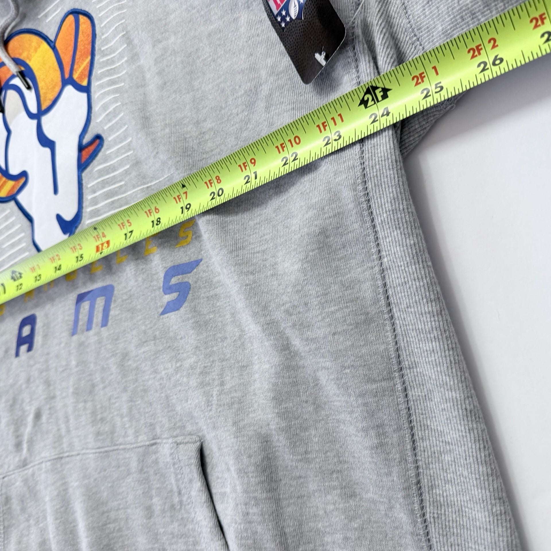 NWT NFL Los Angeles Rams Graphic Pullover Hoodie XXL Gray 7