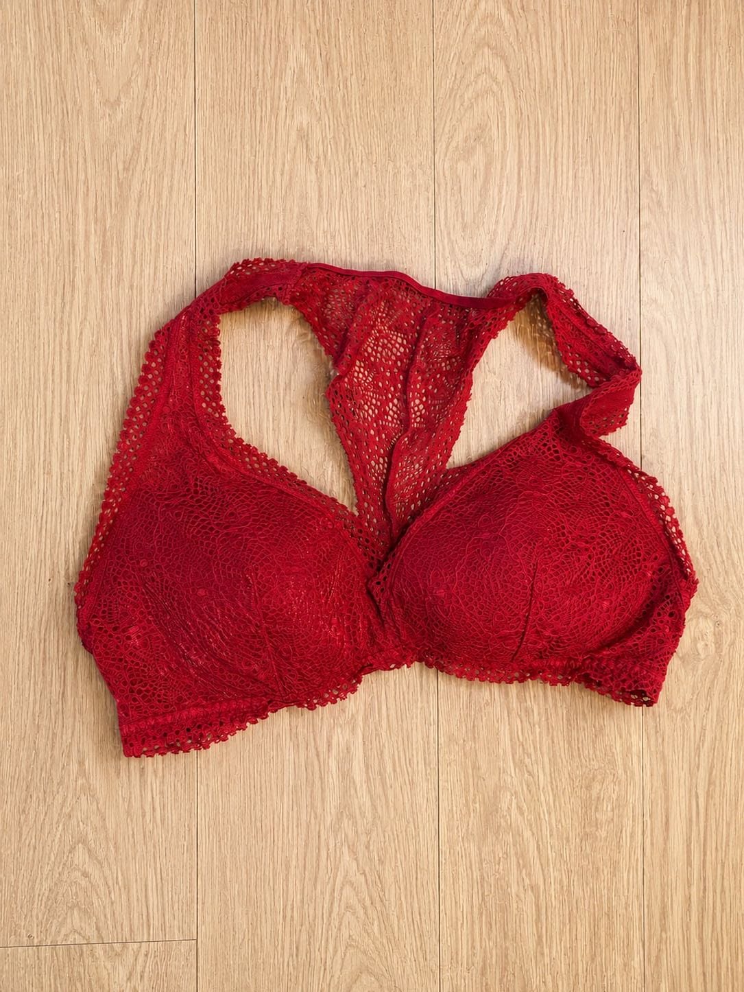 Victoria's Secret Lace Racerback Bralette Red 1