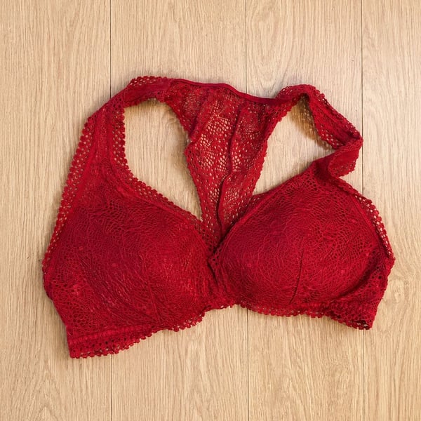 Victoria's Secret Lace Racerback Bralette Red
