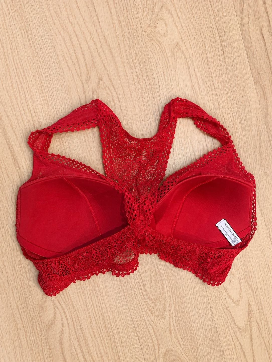 Victoria's Secret Lace Racerback Bralette Red 2
