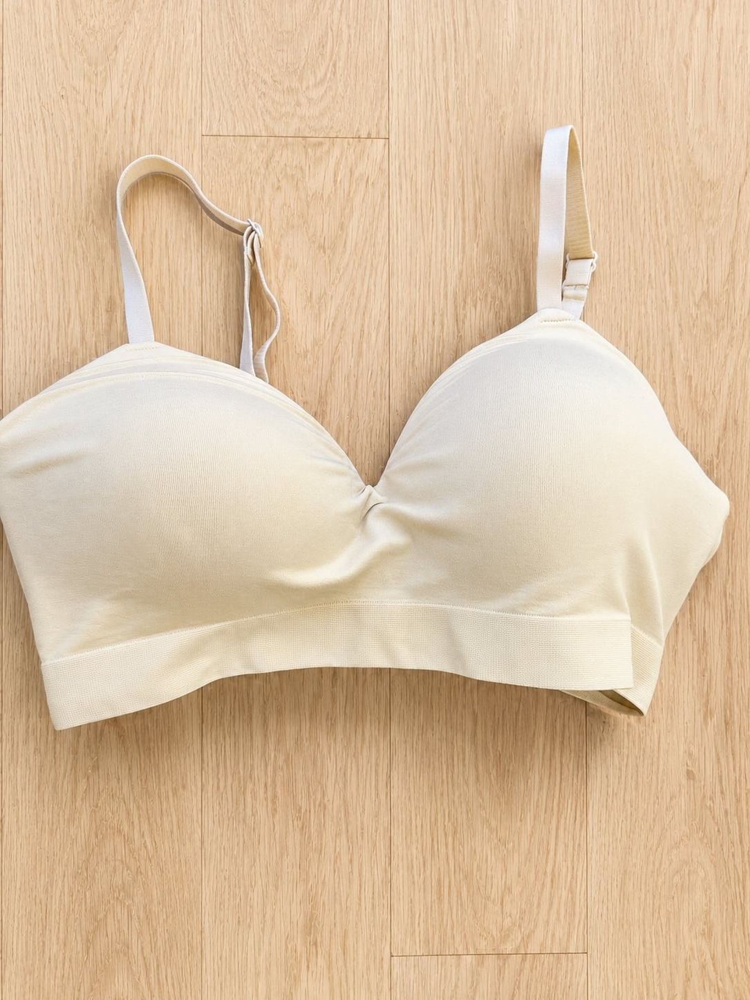 truekind Women's Everyday Throw-On Wireless Bra - Beige, Size Medium 1
