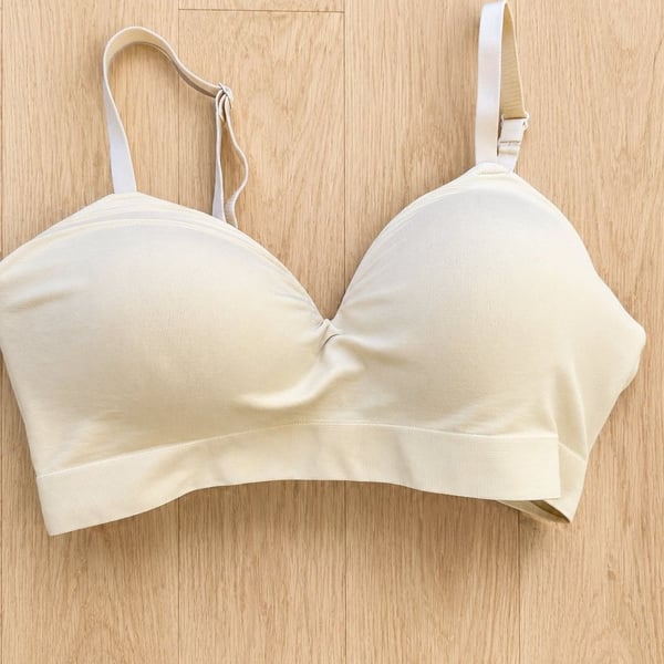 truekind Women's Everyday Throw-On Wireless Bra - Beige, Size Medium
