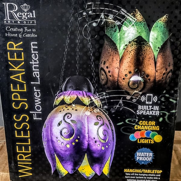 Regal Art & Gift Wireless Speaker Flower Lantern with Color Changing Lights