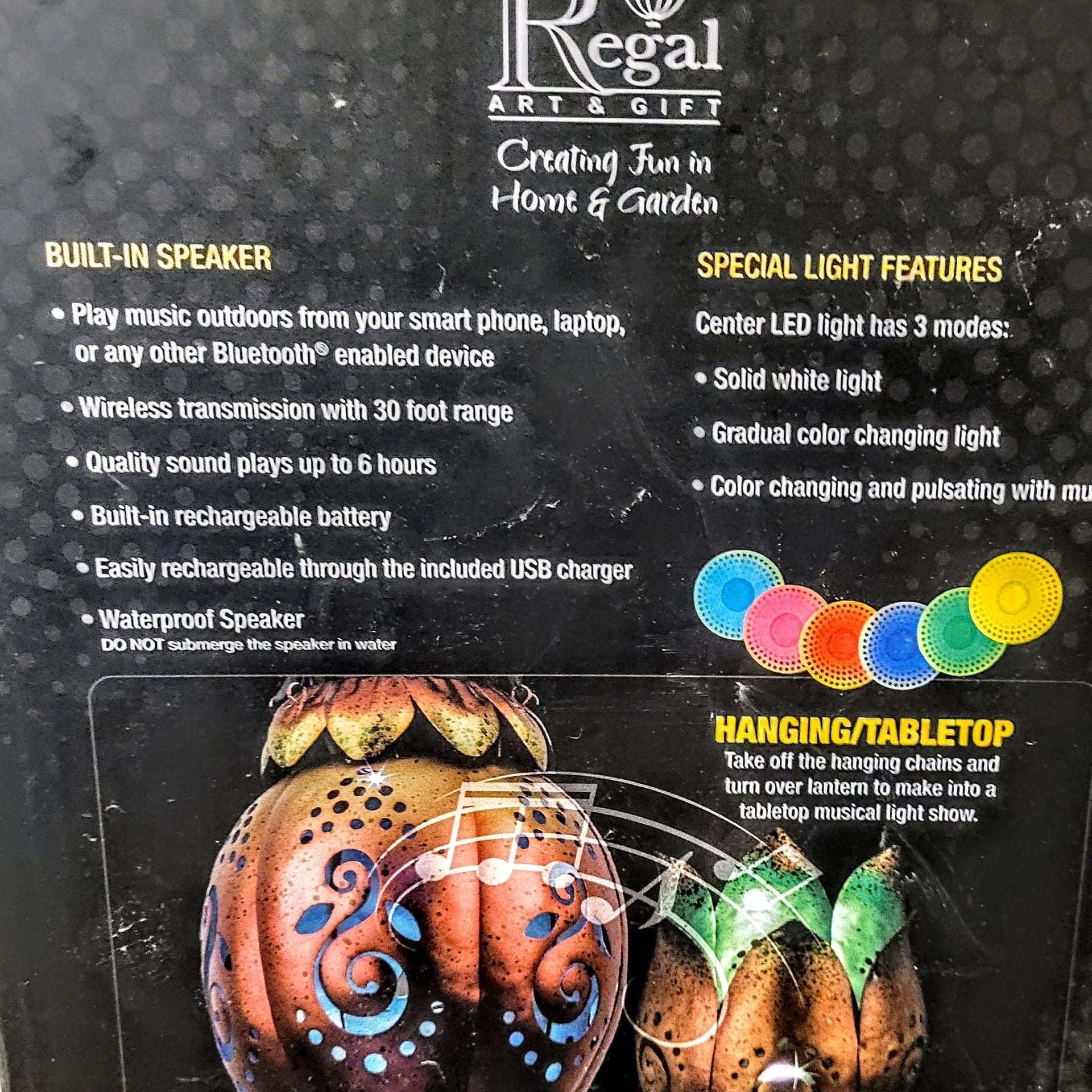 Regal Art & Gift Wireless Speaker Flower Lantern with Color Changing Lights 3