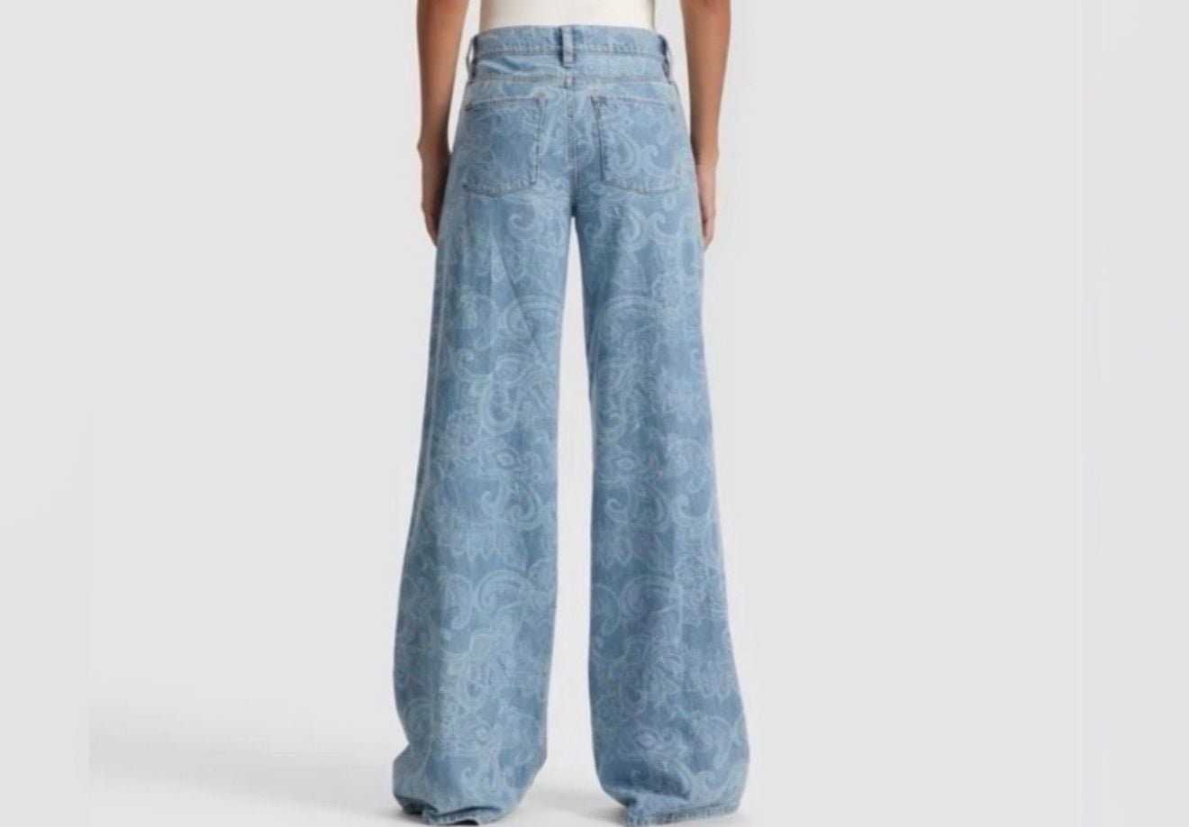 Alice + Olivia Amazing Low-Rise Baggy Jean in Laser Paisley 4