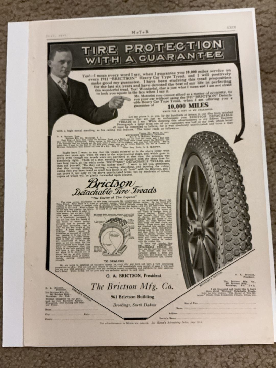 Lot of 6 Vintage 1911 Automobile Magazine Advertisements from MoToR Magazine 3