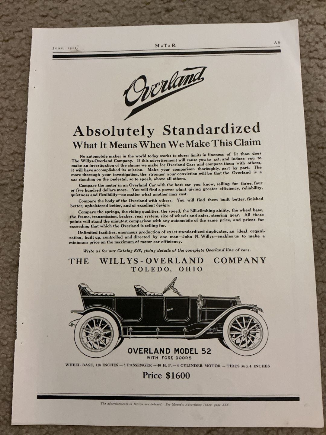 Lot of 6 Vintage 1911 Automobile Magazine Advertisements from MoToR Magazine 8
