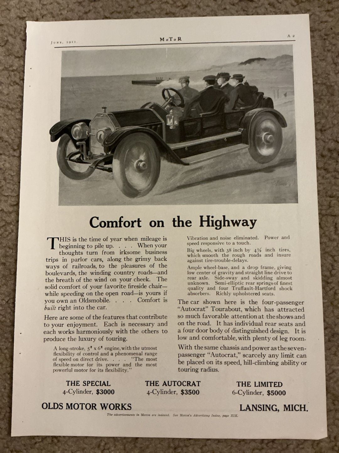 Lot of 6 Vintage 1911 Automobile Magazine Advertisements from MoToR Magazine 10