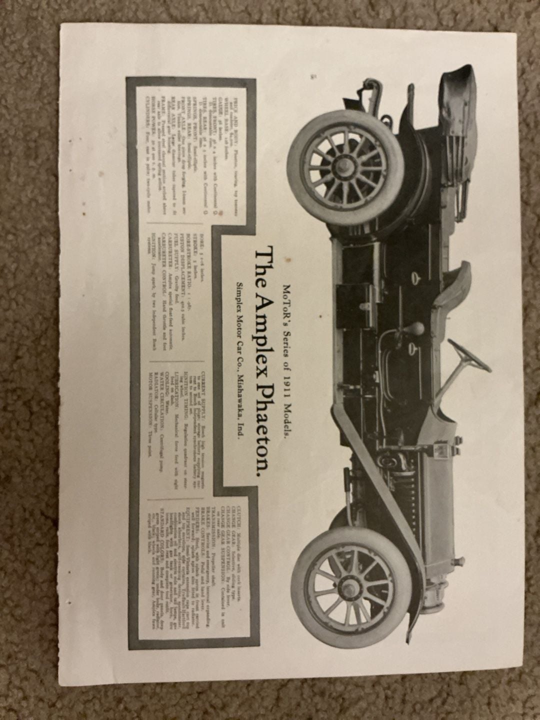 Lot of 6 Vintage 1911 Automobile Magazine Advertisements from MoToR Magazine 11