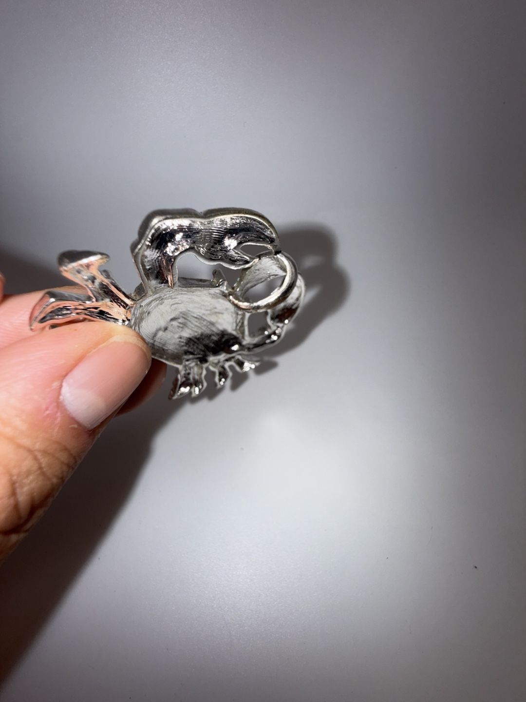 Vintage Style Silver-Tone Metal Crab Figurine/Pendant 4