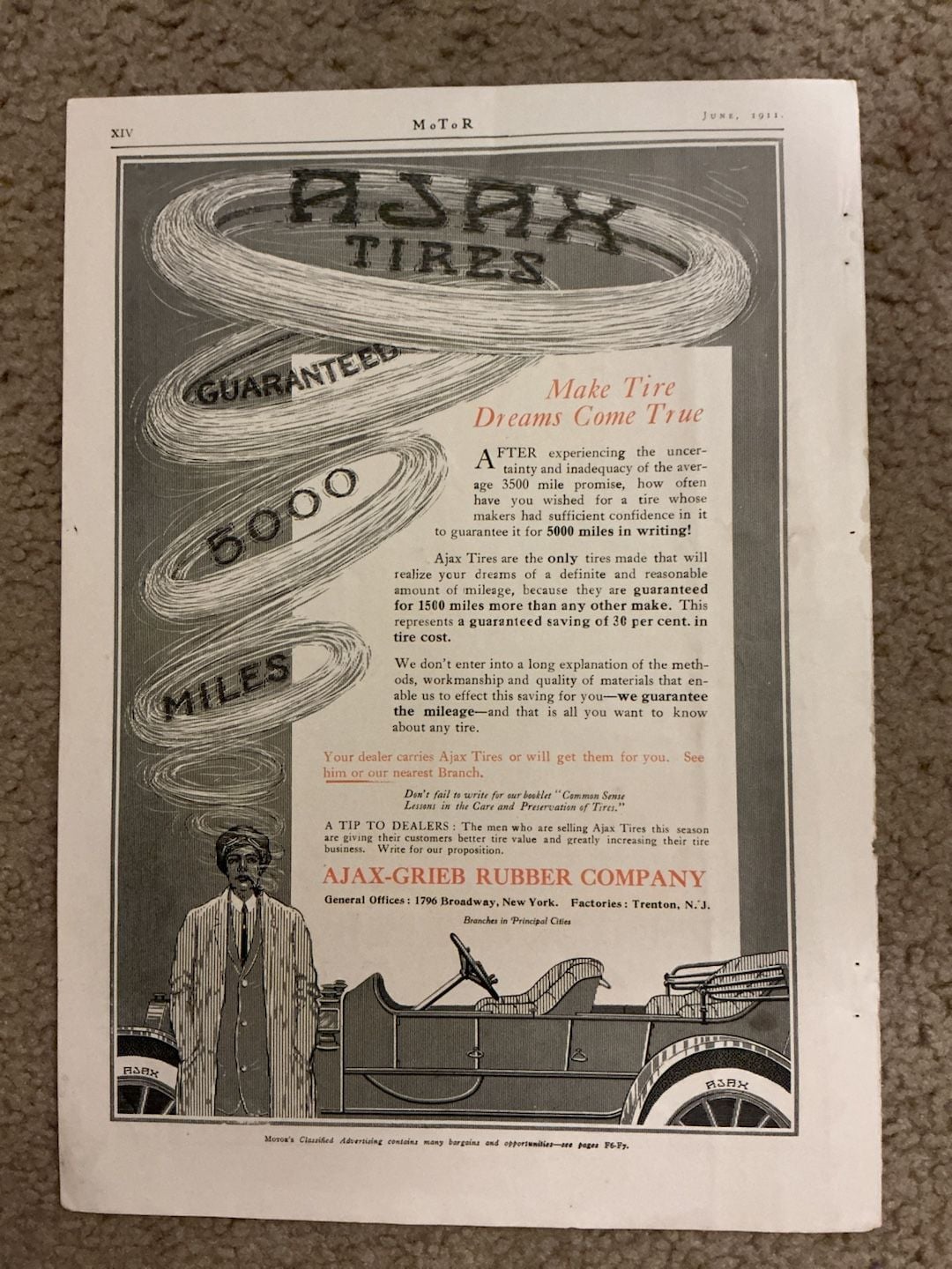 Lot of 6 Vintage 1911 Automobile Magazine Advertisements from MoToR Magazine 16