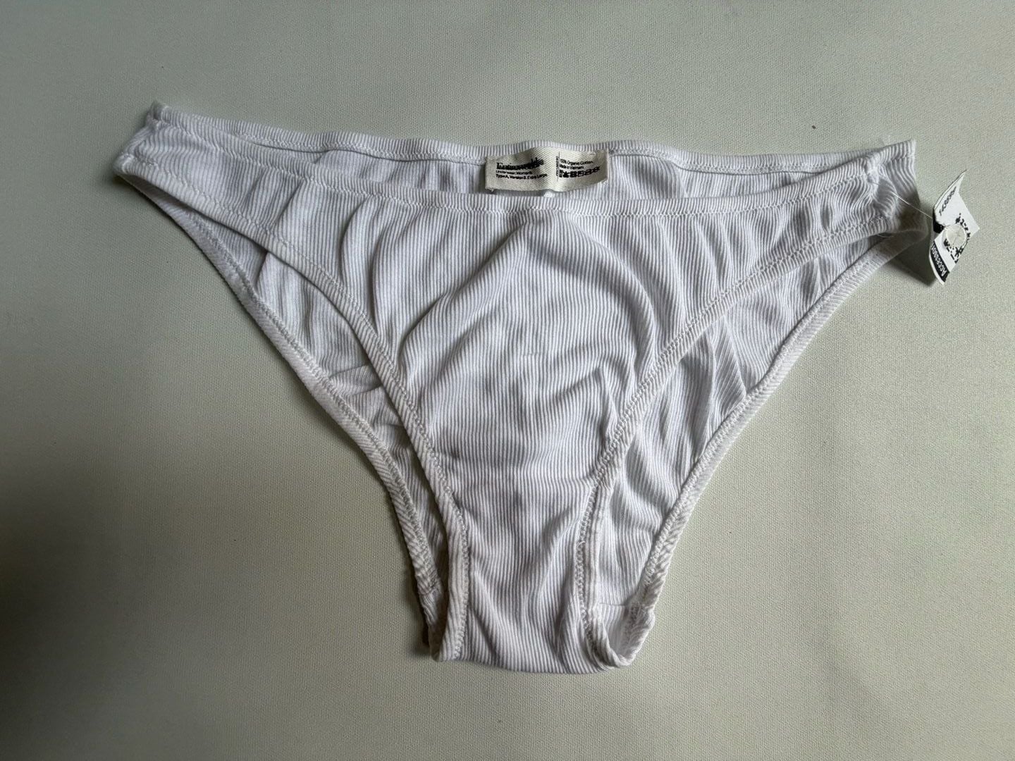 White Ribbed Bikini Underwear Entireworld XL 1